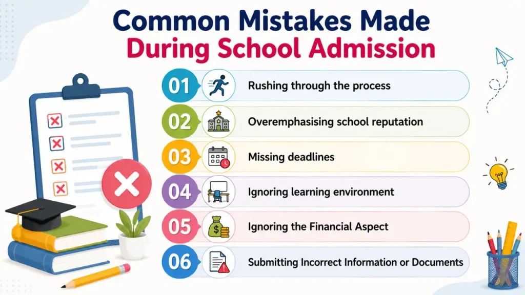common mistakes made during school admission